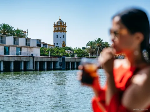 View of the Plaza de Toros de la Maestranza from the Guadalquivir River Eco Cruise
