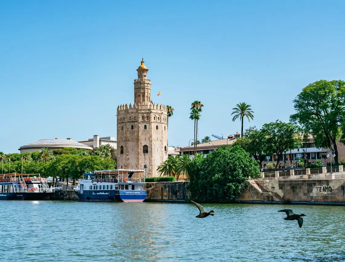 Eco friendly cruise boat on the Guadalquivir River in Seville